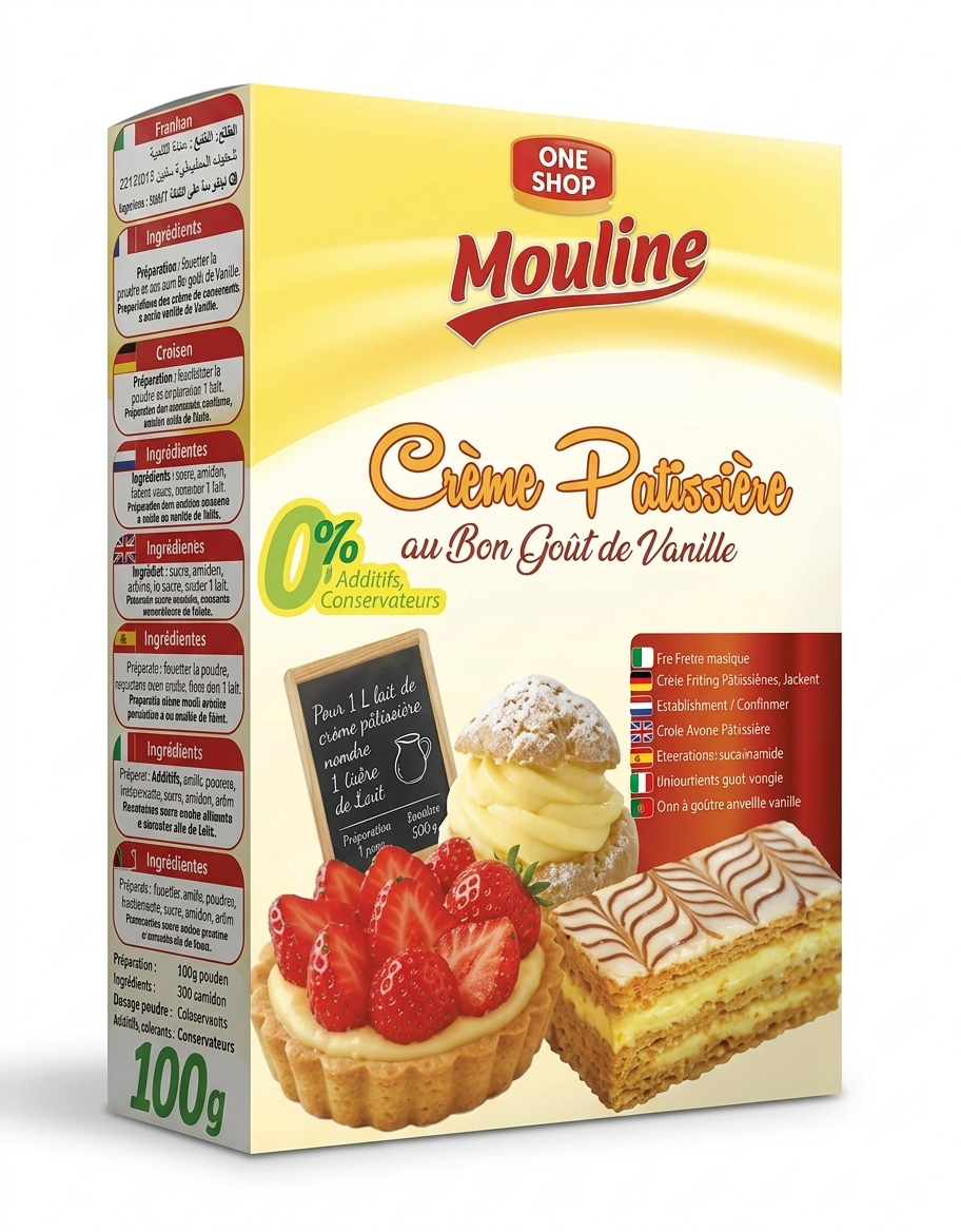Préparation Crème Pâtissière Goût Vanille 100g