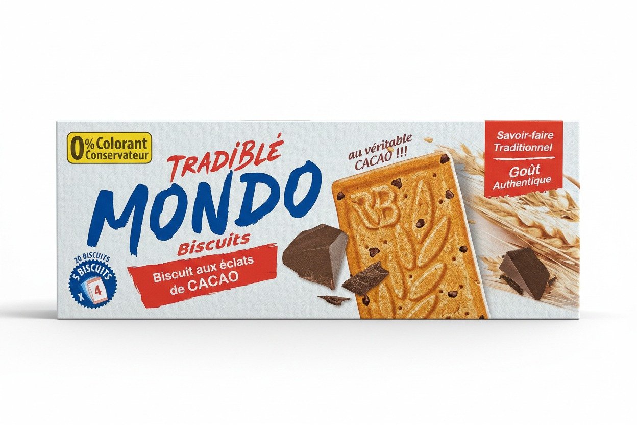 MONDO Biscuits aux éclats de CACAO 160G