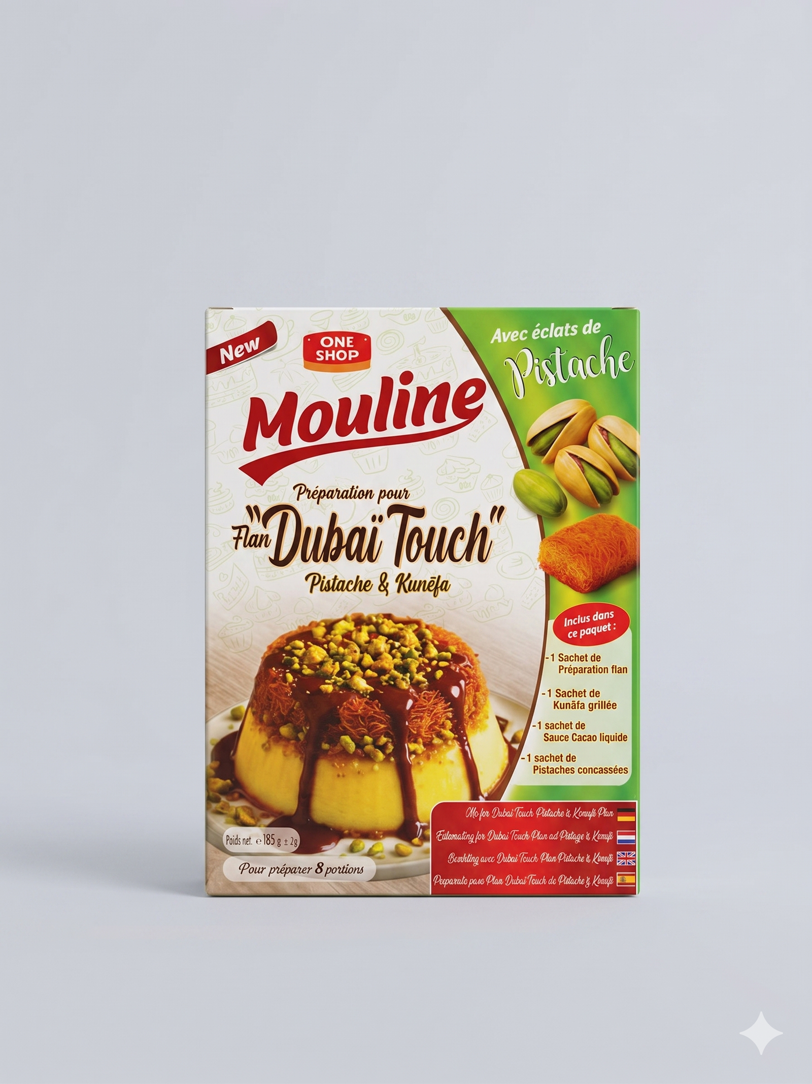 Préparation FLAN DUBAI Touch' Kunëfe, Pistache, Choco 150g