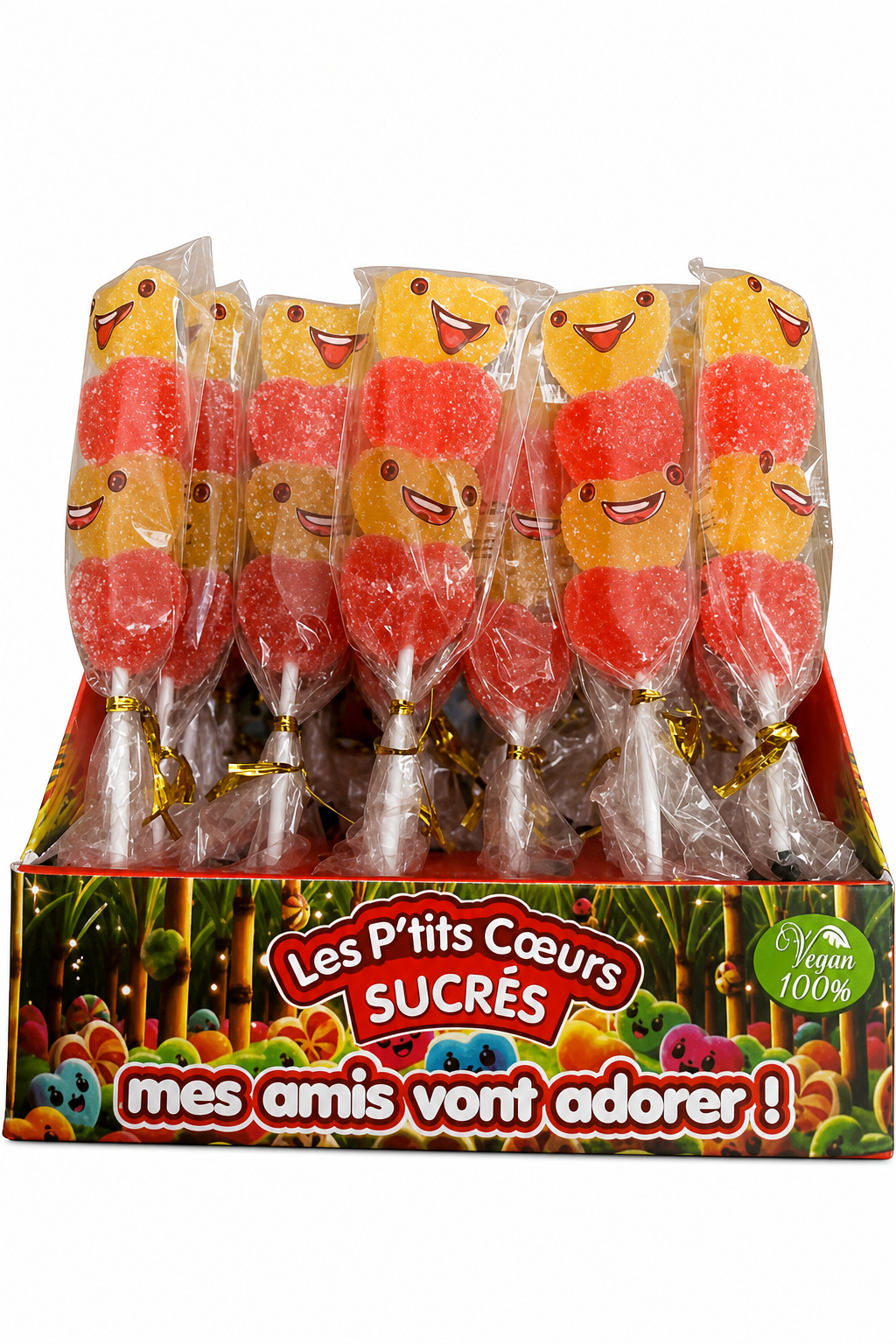 Gélifiés P'tits Coeurs Sucrés x4 Poids NET 40g MASTER COLIS = 180  (6 Boites de 30)