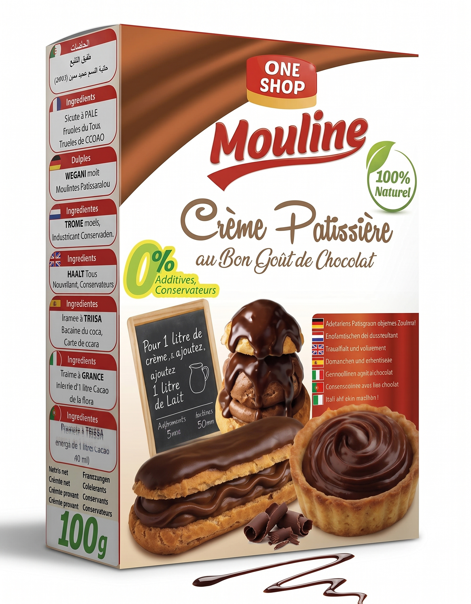 Préparation Crème Pâtissière Goût Chocolat 100g
