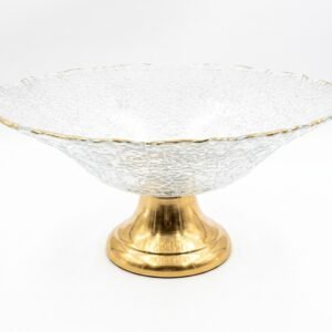 Coupe à fruit RONDE en VERRE sur pied