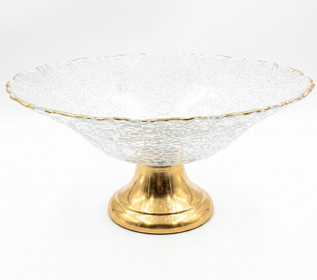 Coupe à fruit RONDE en VERRE sur pied