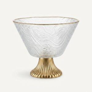 Coupe à fruit RONDE HAUTE en VERRE sur pied